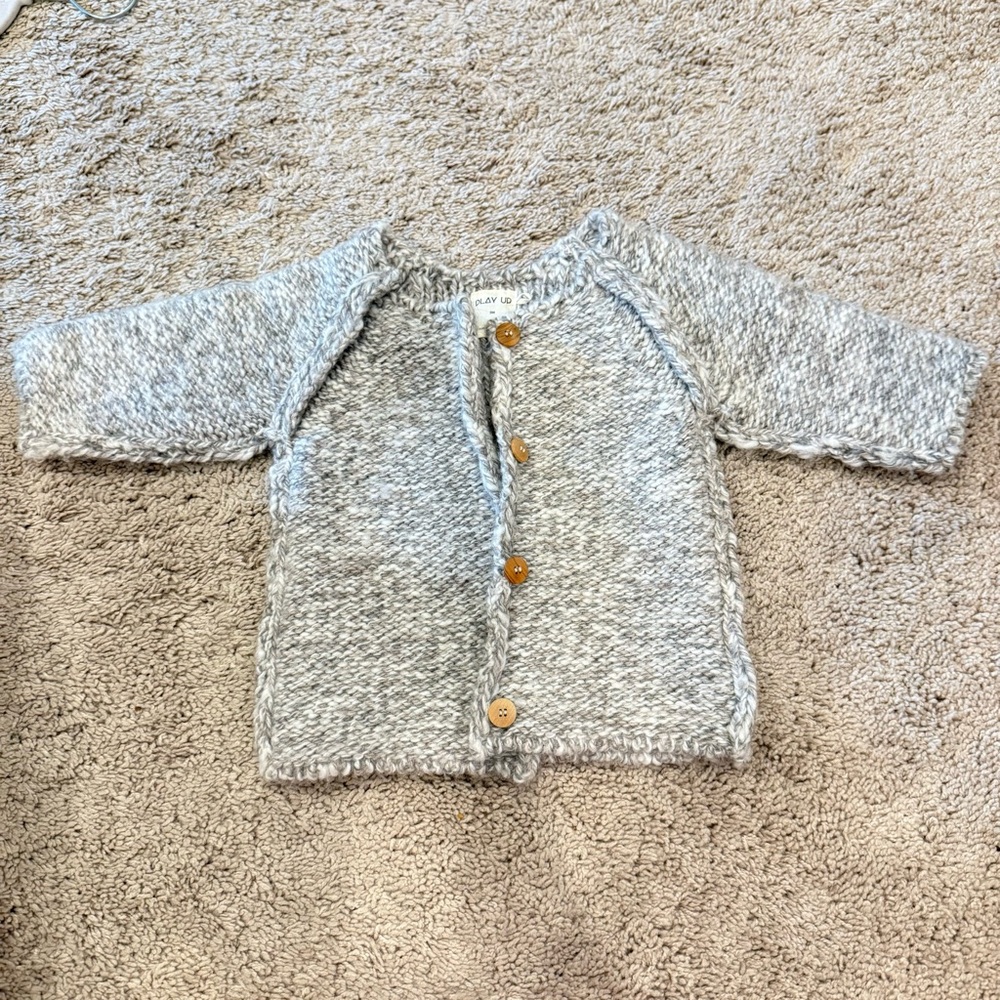 Cozy Gray Knit Baby Jacket